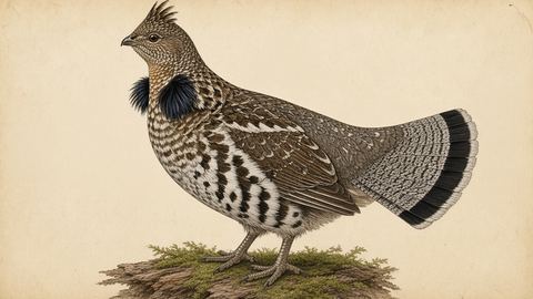 Ruffed grouse species card